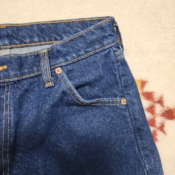 Vintage 70s Levis Jeans 30x29 Orange Tab 684 0217 Frayed Hem Dark Wash Mid Rise - Picture 4 of 11